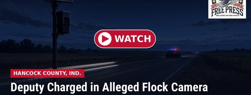 Fostoria News Nighttime image of a rural road with a solar-powered camera for flock tracking.
